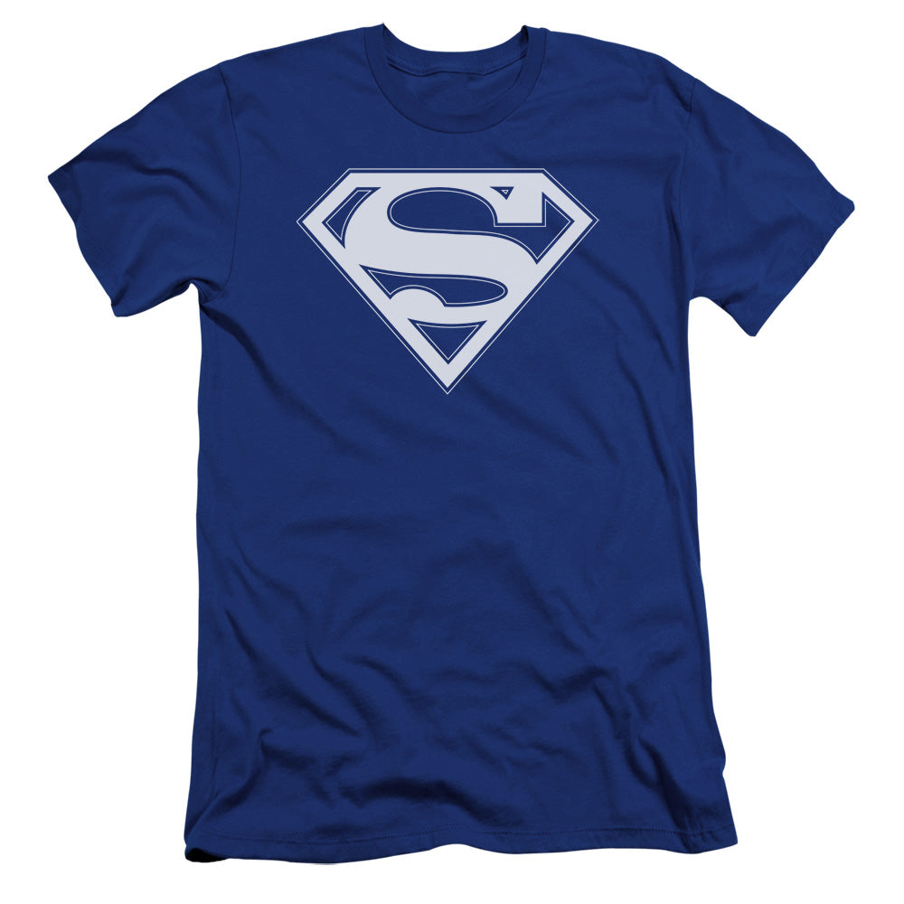 Superman - Blue & White Shield-premuim Canvas Adult Slim Fit 30/1 - Royal Blue