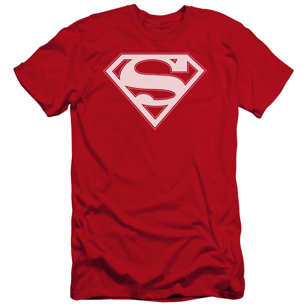 Superman - Red & White Shield-premuim Canvas Adult Slim Fit 30/1 - Red