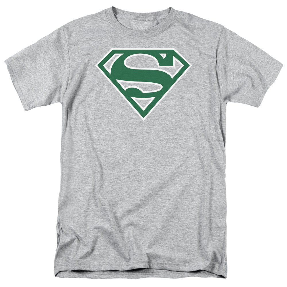 Superman - Green & White Shield - Short Sleeve Adult 18/1 - Athletic Heather T-shirt
