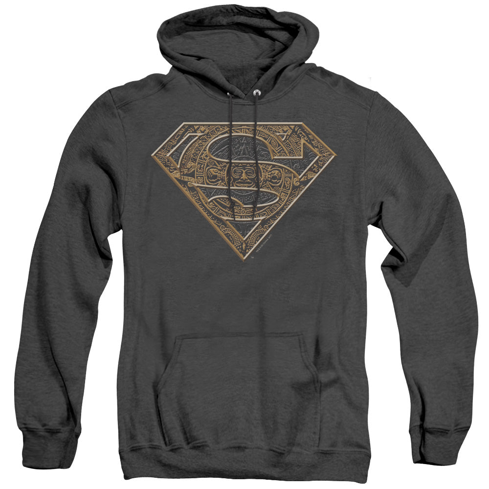 Superman - Aztec Shield - Adult Heather Hoodie - Black