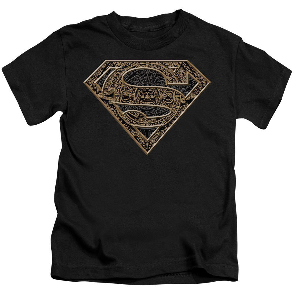 SUPERMAN AZTEC SHIELD - S/S JUVENILE 18/1 - BLACK - T-Shirt
