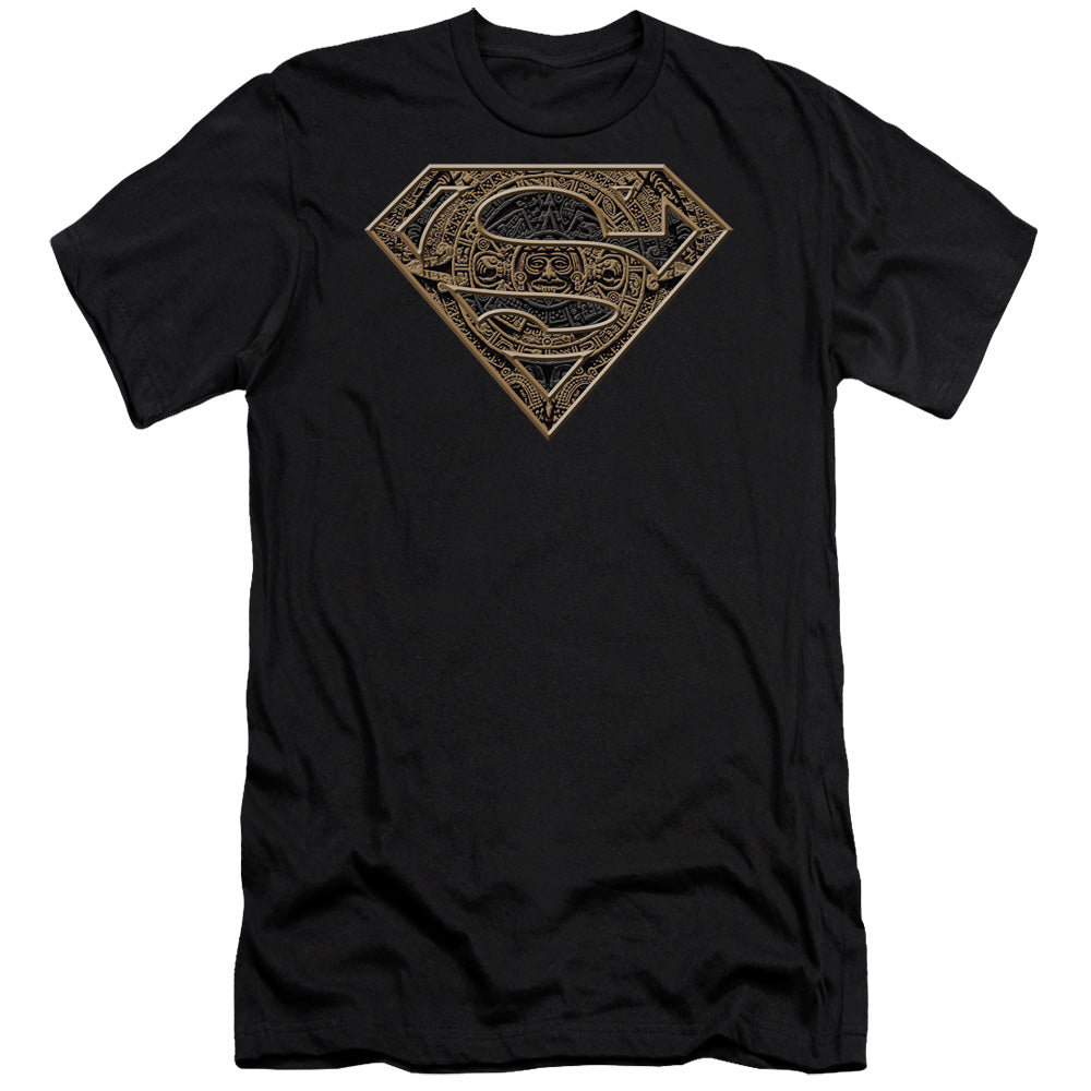 Superman - Aztec Shield - Short Sleeve Adult 30/1 - Black T-shirt