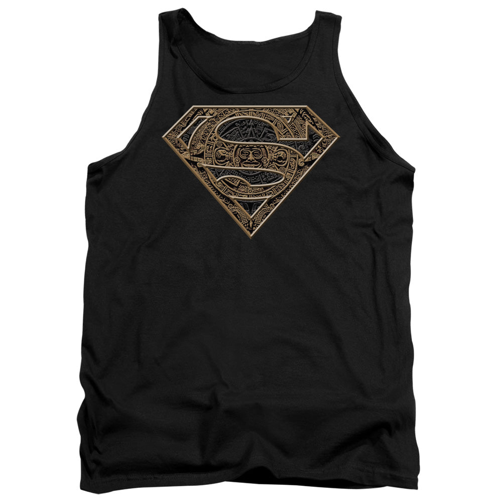 Superman - Aztec Shield - Adult Tank - Black