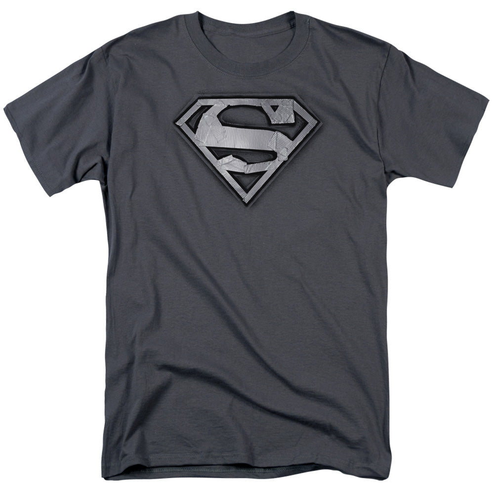 Superman - Duct Tape Shield - Short Sleeve Adult 18/1 - Charcoal T-shirt