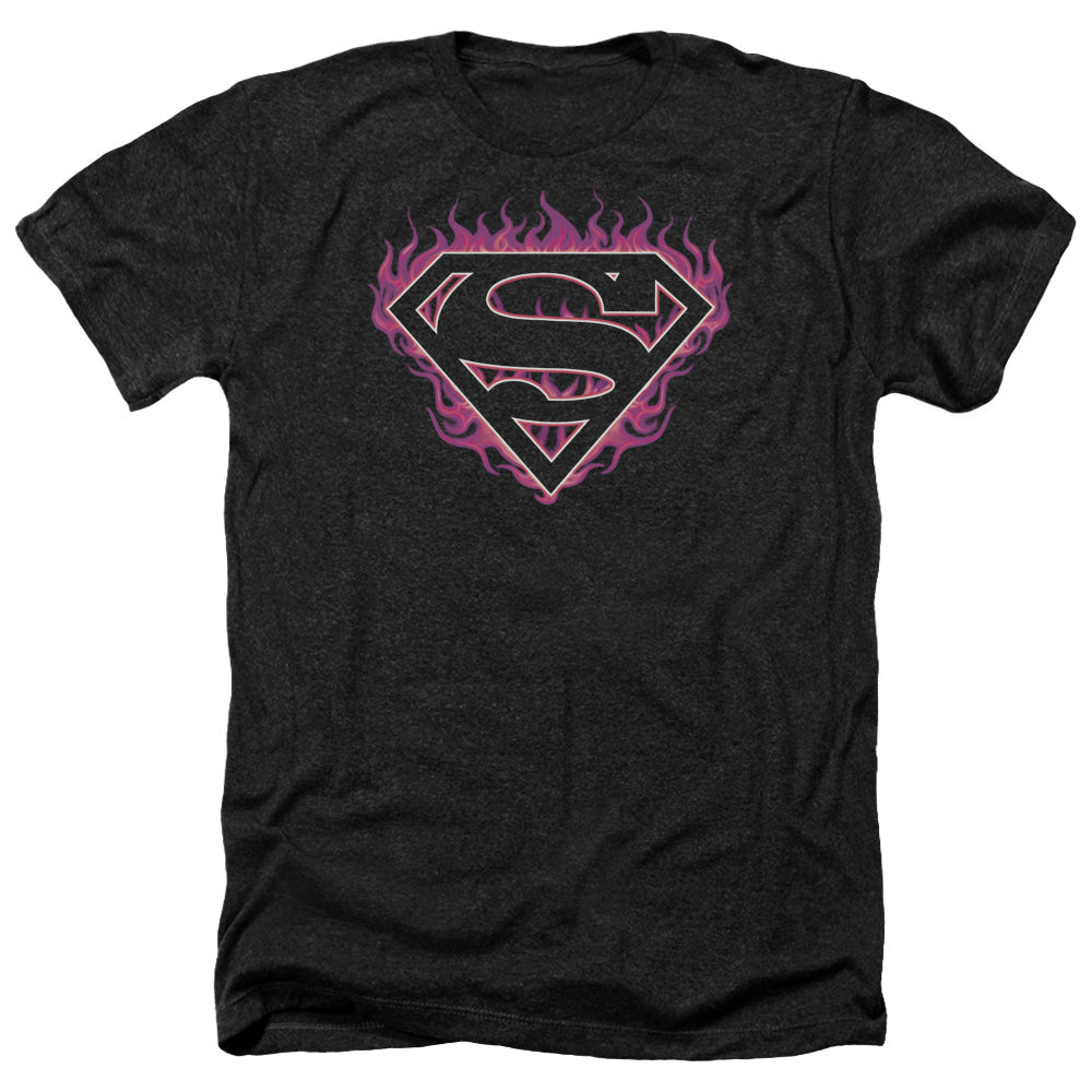 Superman - Fuchsia Flames - Adult Heather - Black