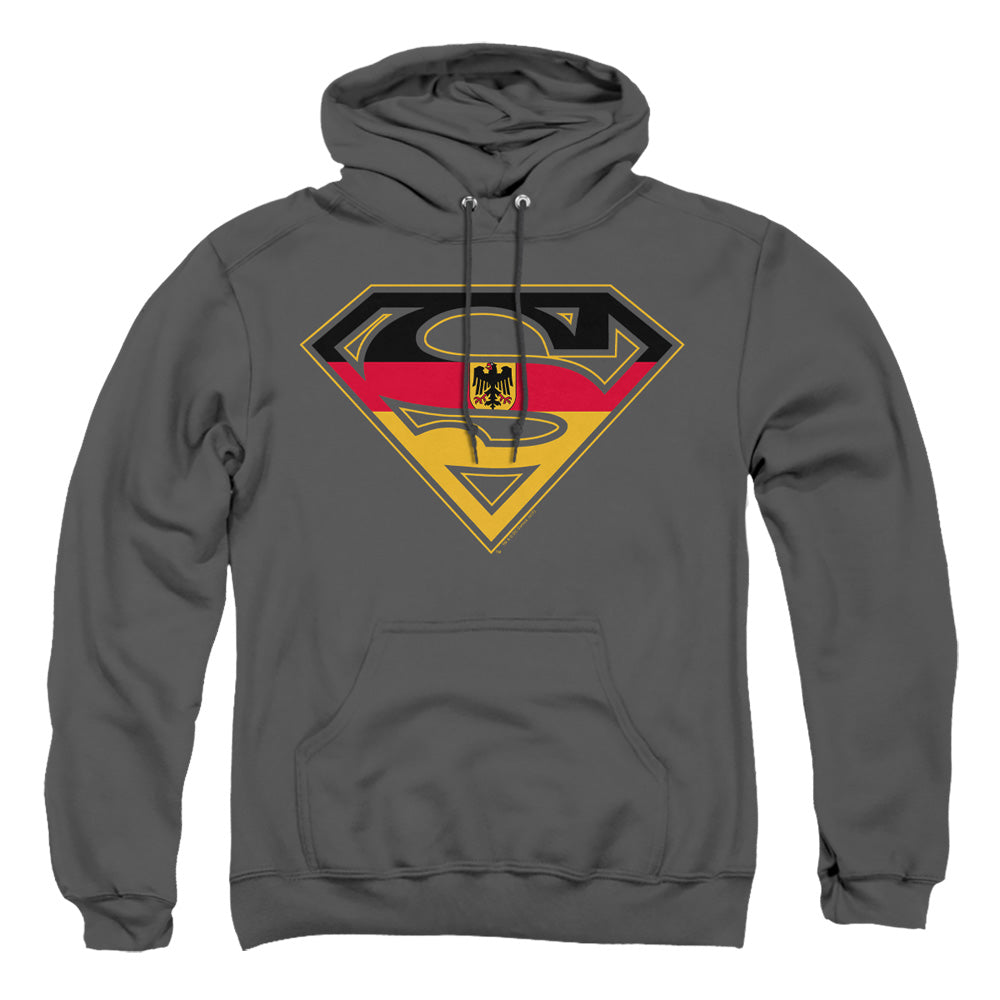 Superman - German Shield - Adult Pull-over Hoodie - Charcoal