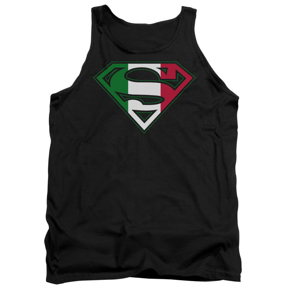 Superman - Italian Shield - Adult Tank - Black