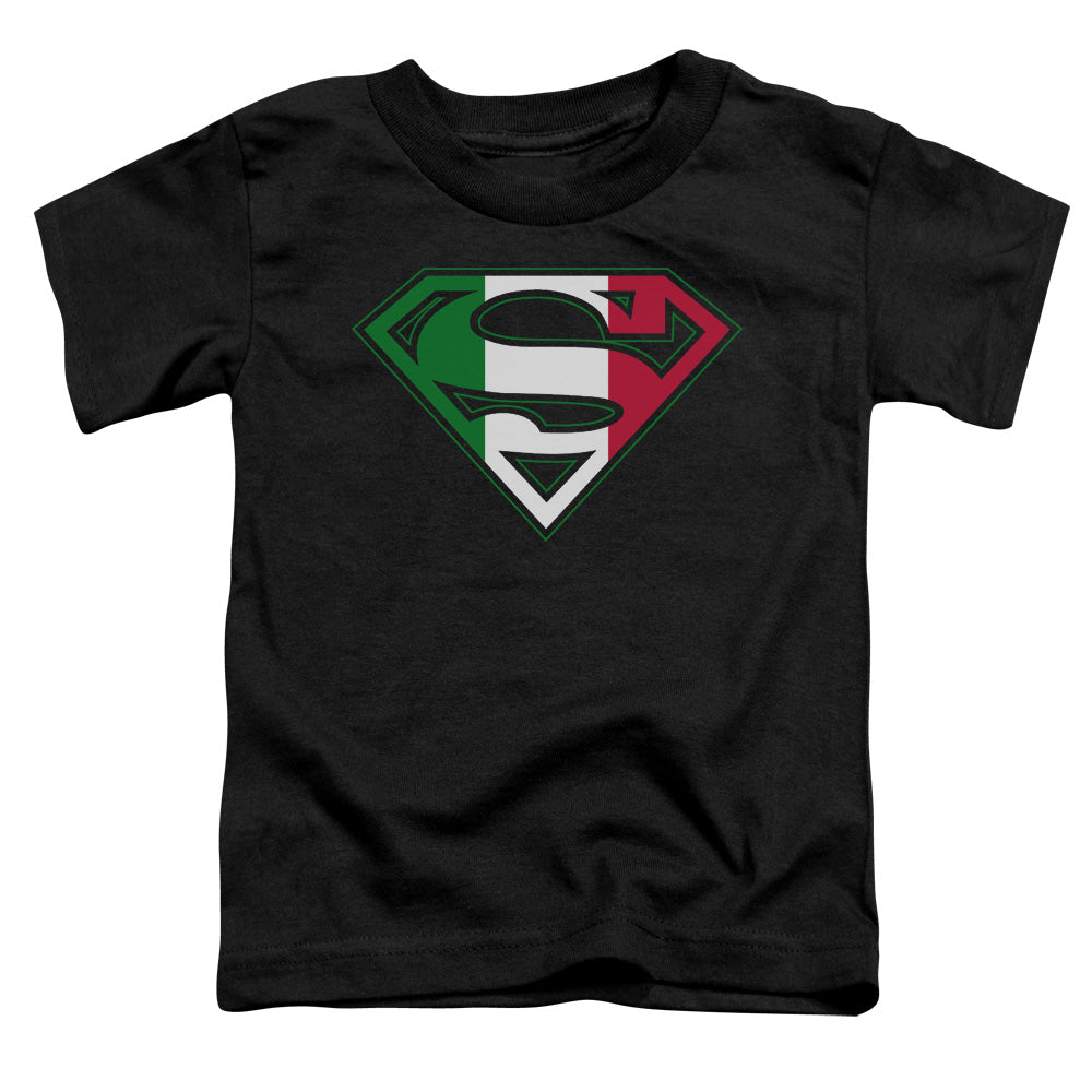 SUPERMAN ITALIAN SHIELD - S/S TODDLER TEE - BLACK - T-Shirt