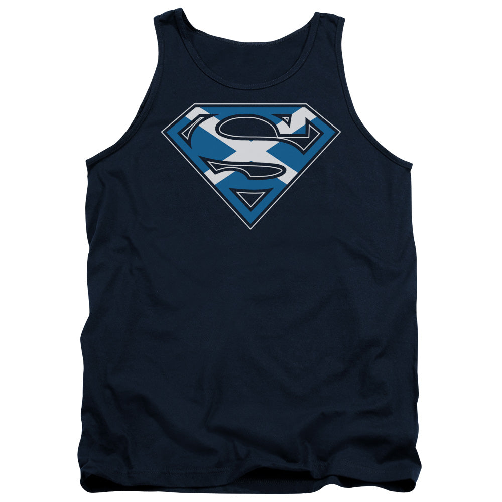 Superman - Scottish Shield - Adult Tank - Navy