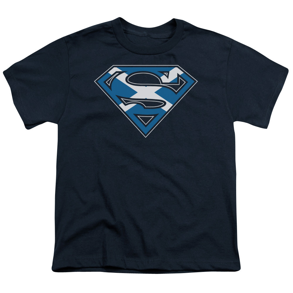 Superman - Scottish Shield - Short Sleeve Youth 18/1 - Navy T-shirt