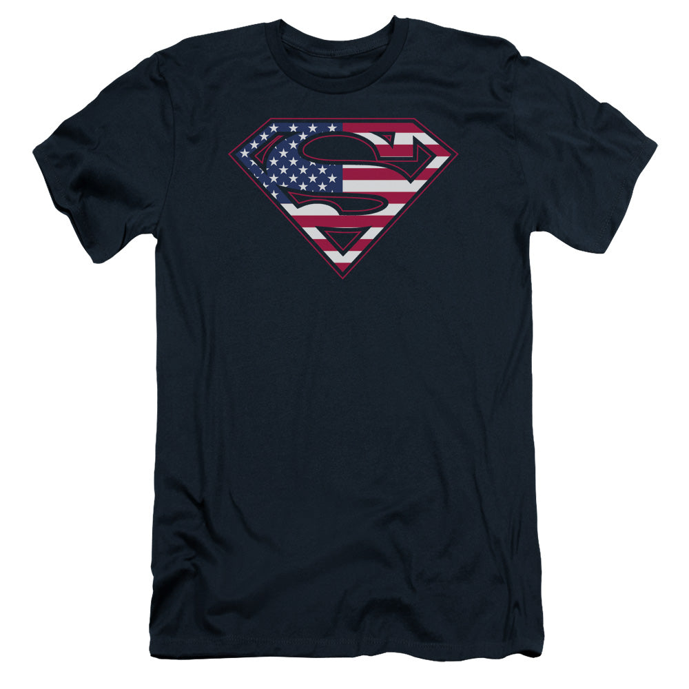 SUPERMAN U S SHIELD - S/S ADULT 30/1 - NAVY T-Shirt