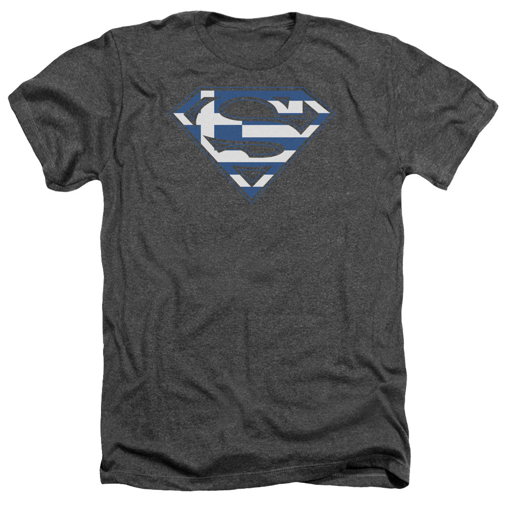 Superman - Greek Shield - Adult Heather - Charcoal