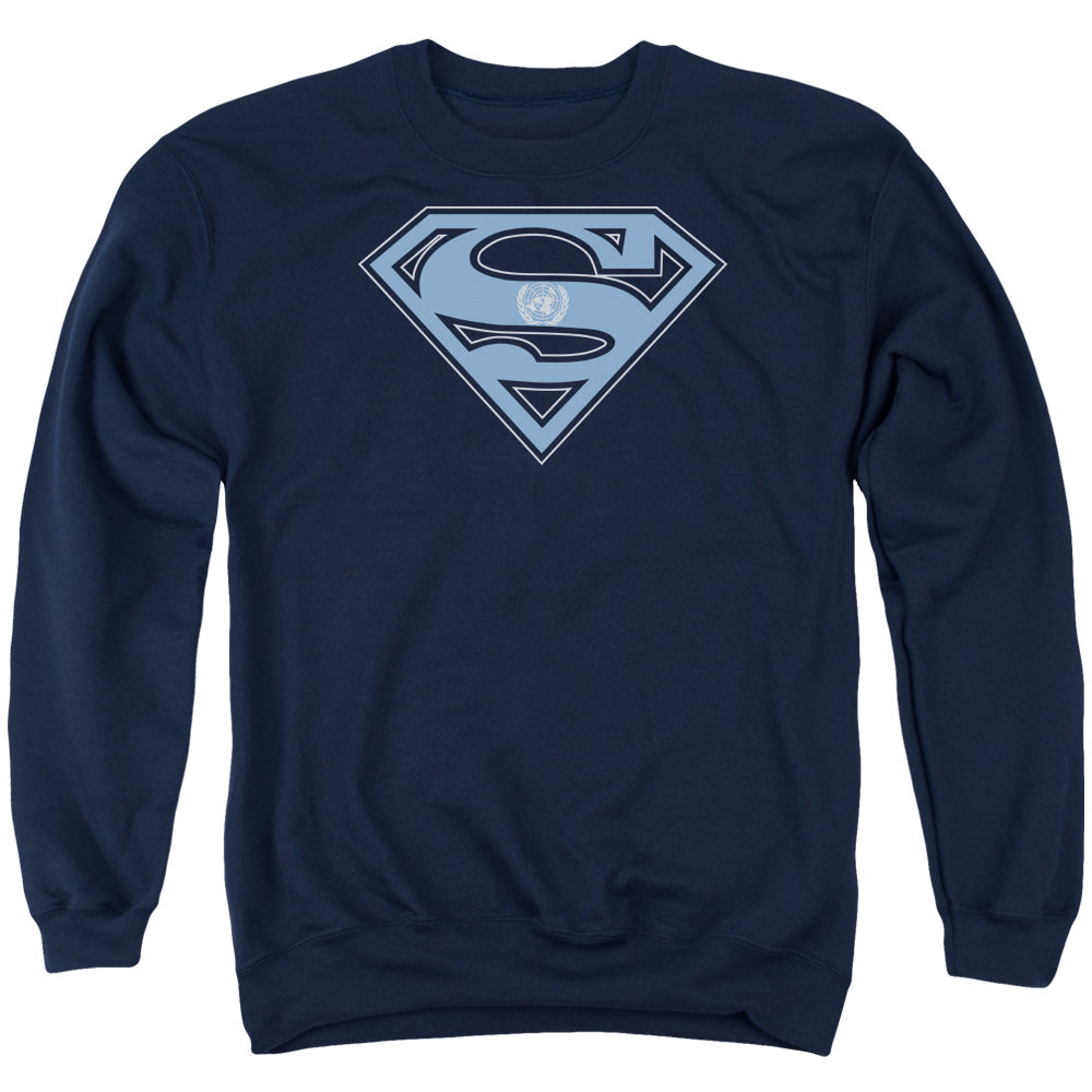 Superman - U N Shield - Adult Crewneck Sweatshirt - Navy