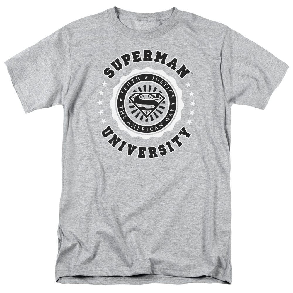 Superman - Superman University - Short Sleeve Adult 18/1 - Athletic Heather T-shirt