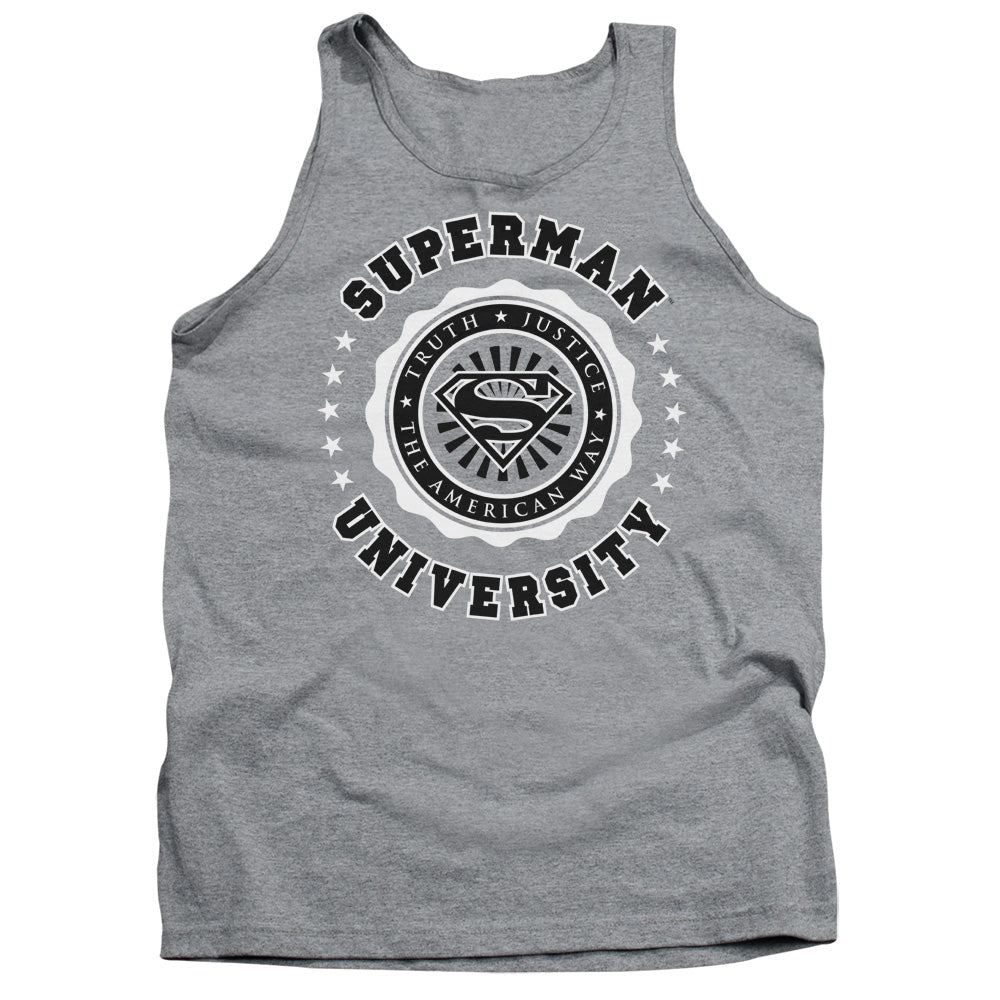 Superman - Superman University - Adult Tank - Athletic Heather
