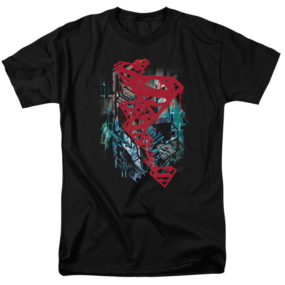 Superman - Gritty - Short Sleeve Adult 18/1 - Black T-shirt