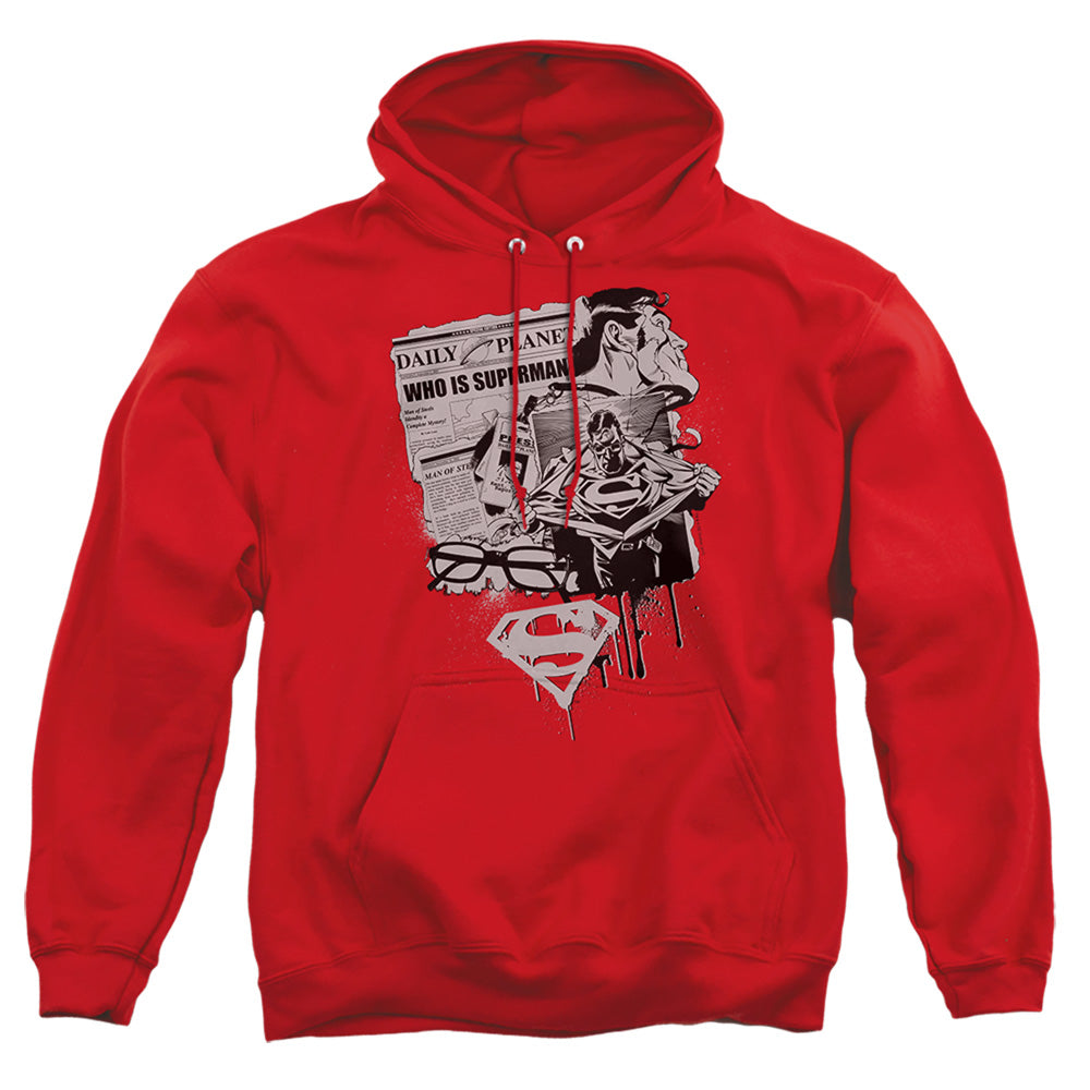 Superman - Identity - Adult Pull-over Hoodie - Red