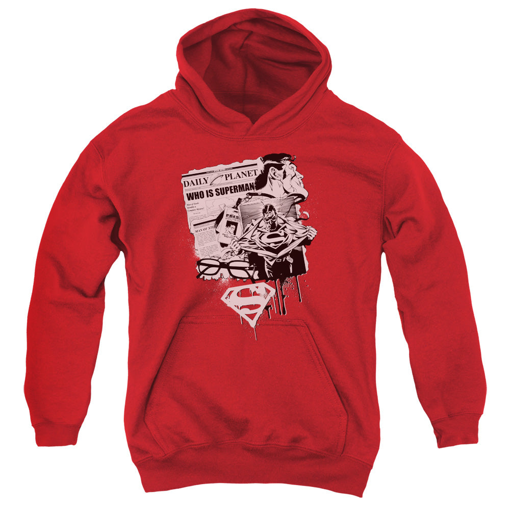 Superman - Identity - Youth Pull-over Hoodie - Red