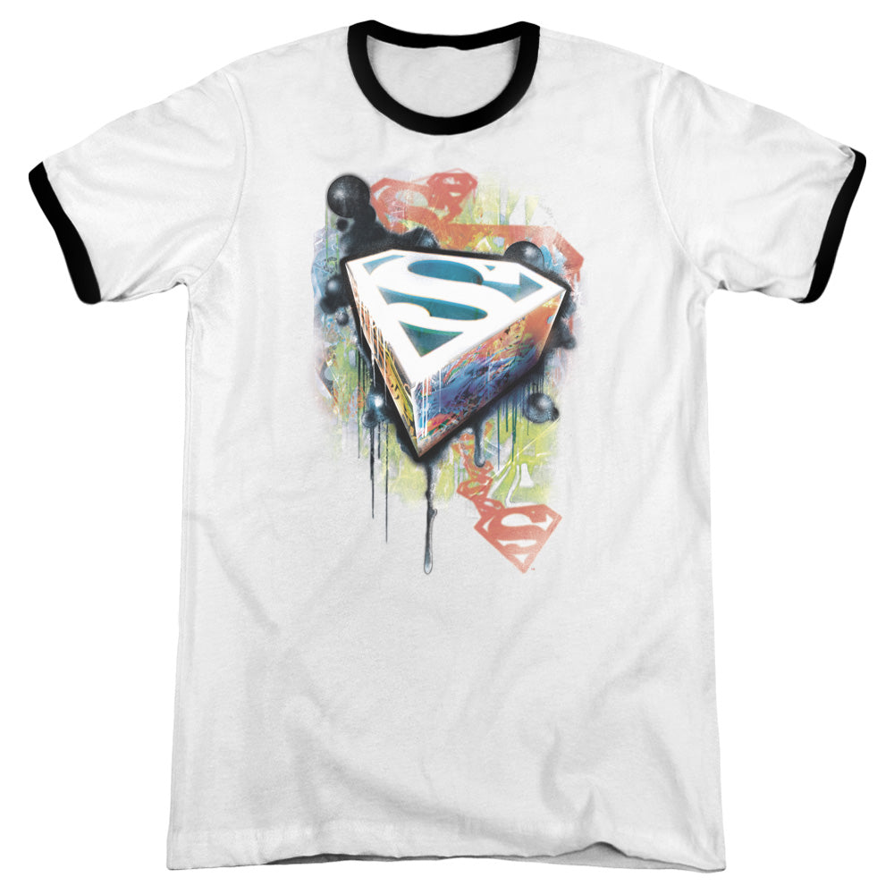 Superman - Urban Shields - Adult Ringer - White/black