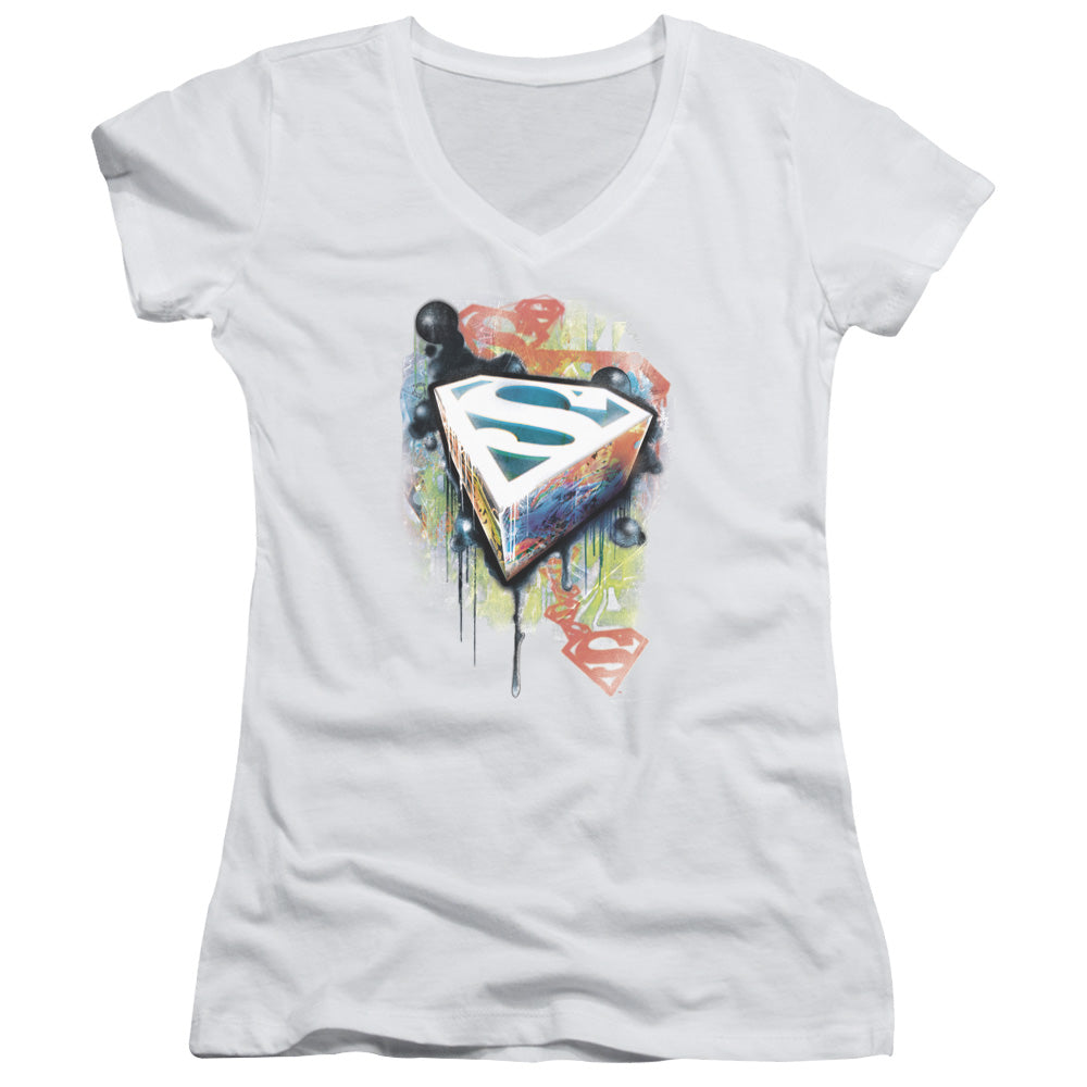 Superman - Urban Shields - Junior V-neck - White