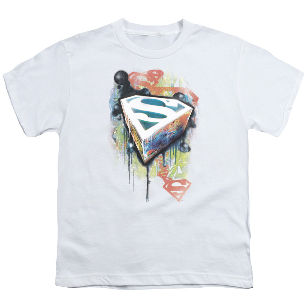 Superman - Urban Shields - Short Sleeve Youth 18/1 - White T-shirt