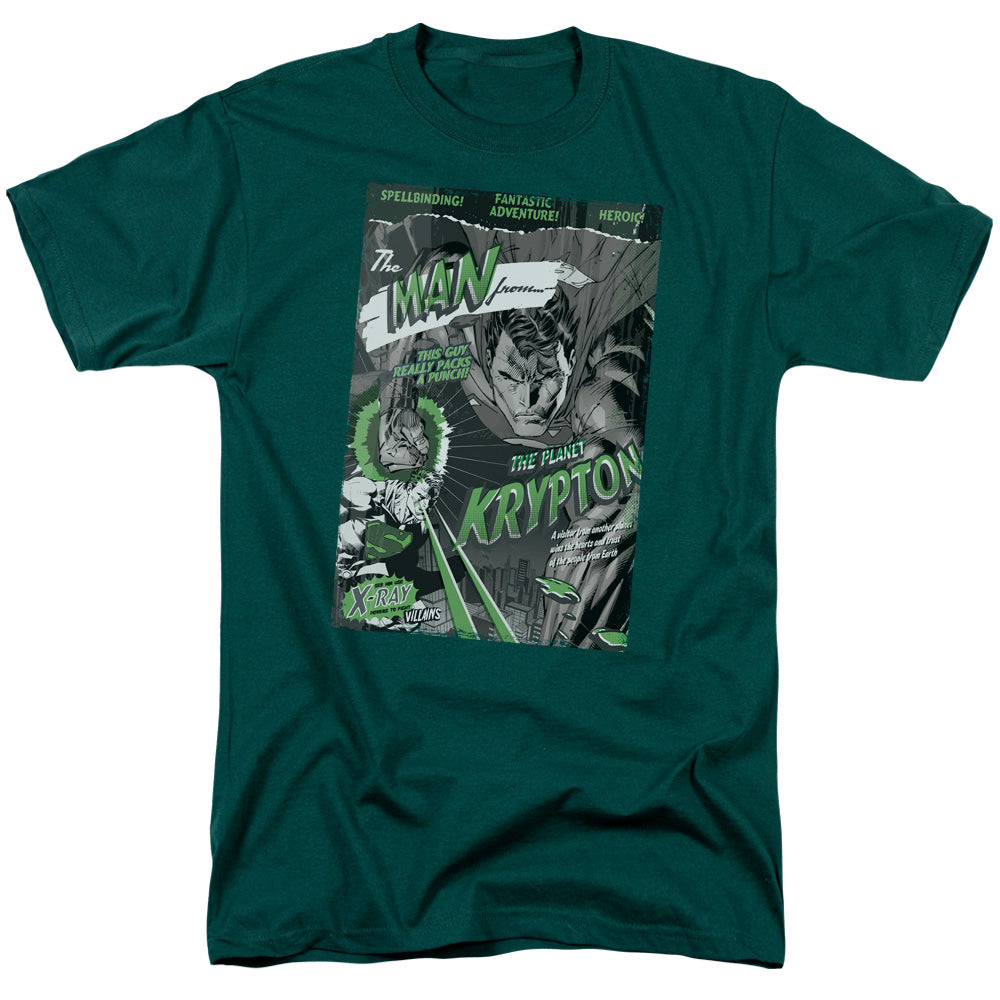 Superman - The Man From Krypton - Short Sleeve Adult 18/1 - Hunter Green T-shirt