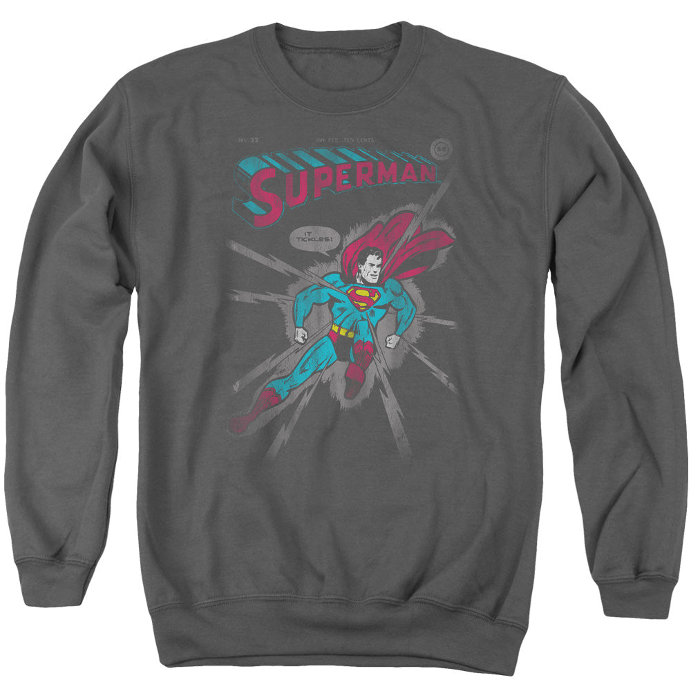 Superman - It Tickles - Adult Crewneck Sweatshirt - Charcoal