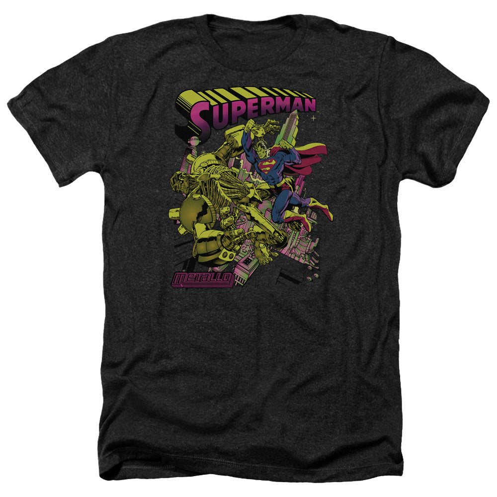 Superman - Versus Metallo Blacklight - Adult Heather-black