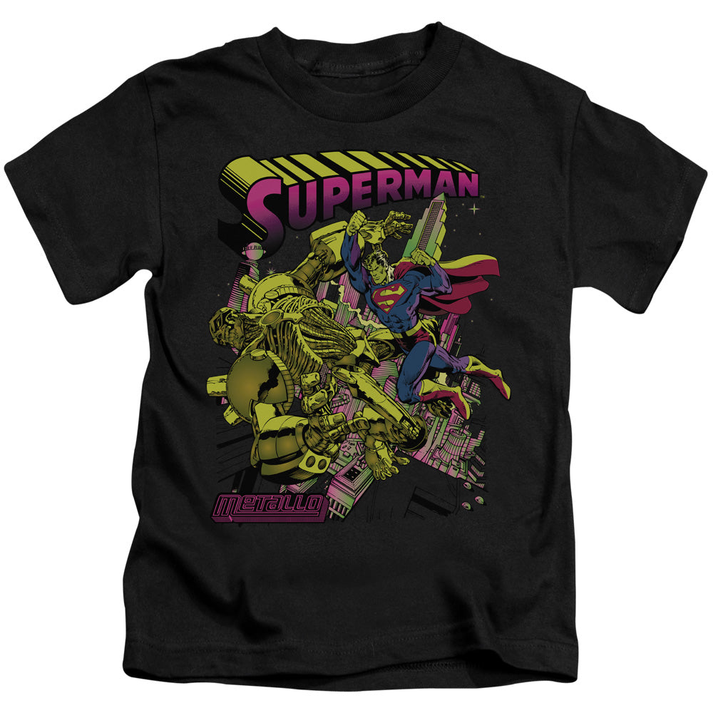 SUPERMAN VERSUS METALLO BLACKLIGHT - S/S JUVENILE 18/1 - BLACK - T-Shirt