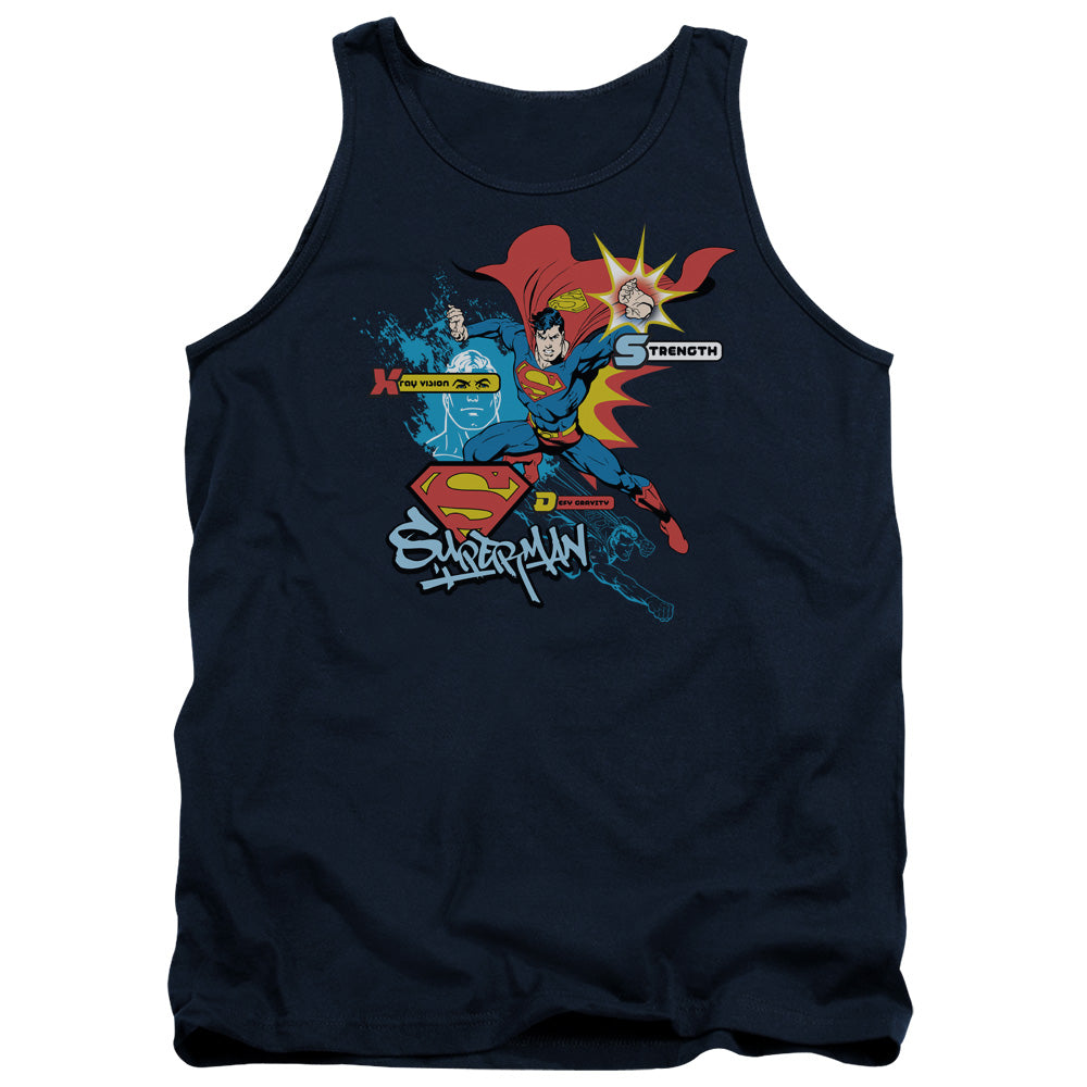 Superman - Abilities - Adult Tank - Navy