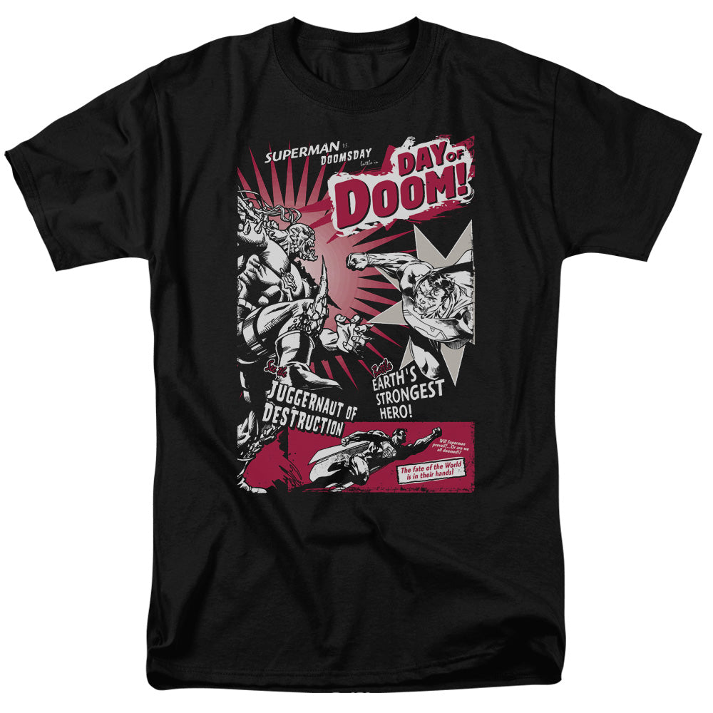 Superman - Day Of Doom - Short Sleeve Adult 18/1 - Black T-shirt