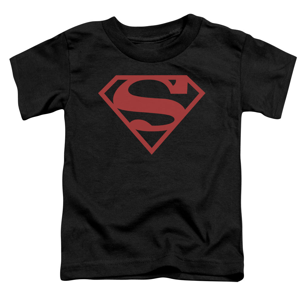 Superman - Red On Black Shield - Short Sleeve Toddler Tee - Black T-shirt