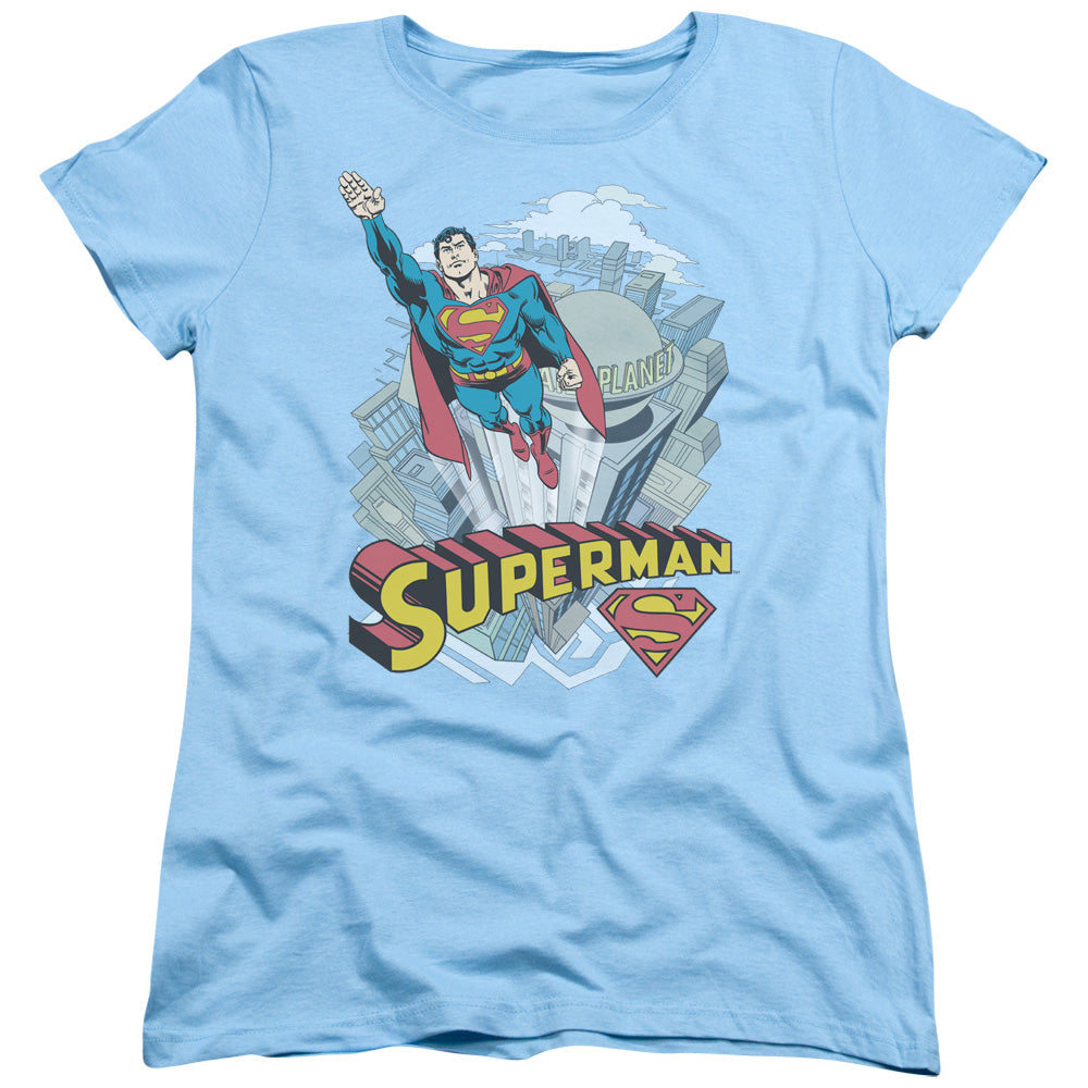 Superman - Skyward - Short Sleeve Womens Tee - Light Blue T-shirt