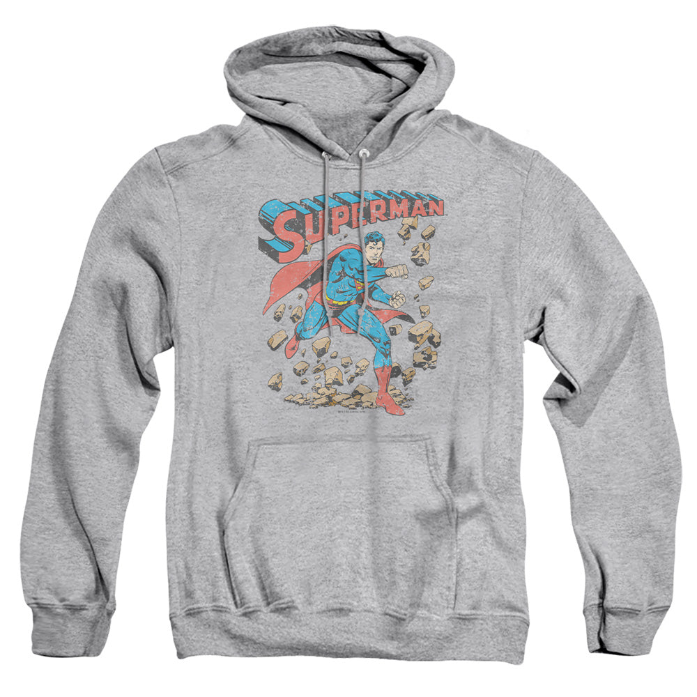 Superman - Mad At Rocks - Adult Pull-over Hoodie - Athletic Heather
