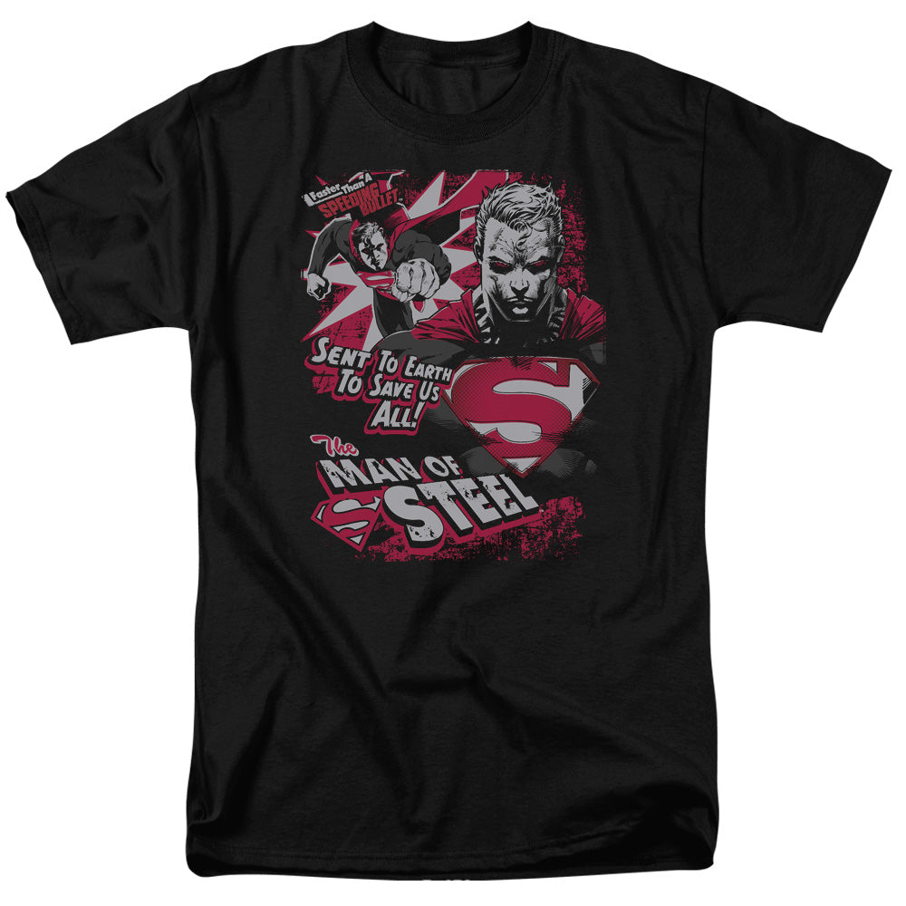 Superman - Save Us All - Short Sleeve Adult 18/1 - Black T-shirt