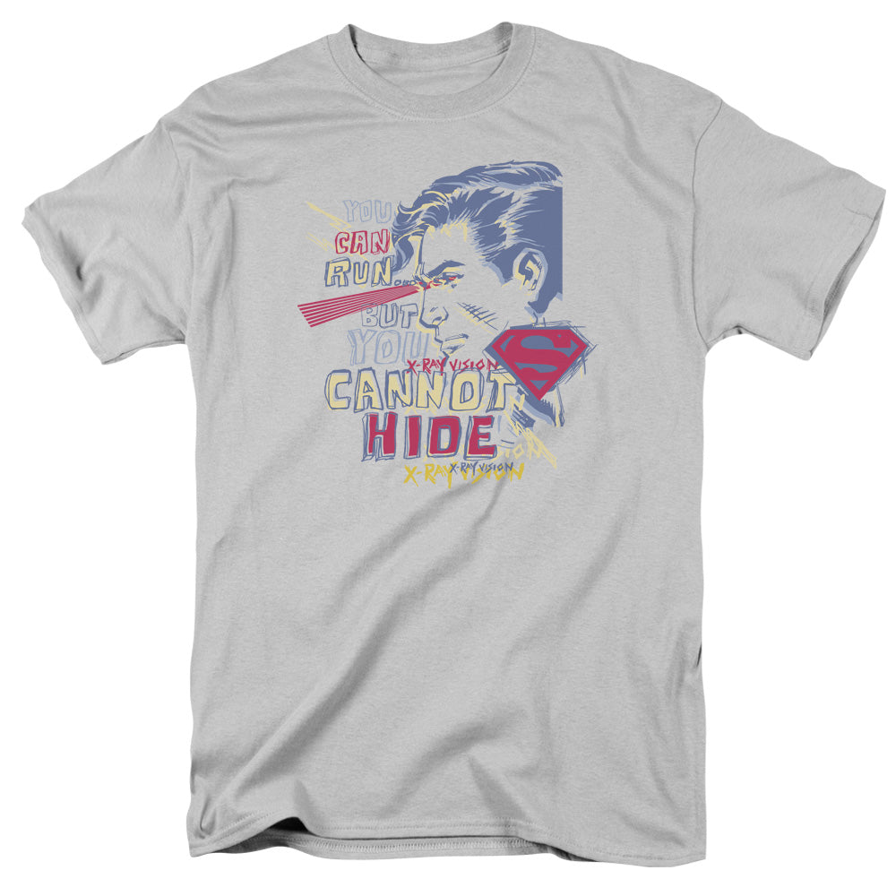 Superman - You Can Run - Short Sleeve Adult 18/1 - Silver T-shirt