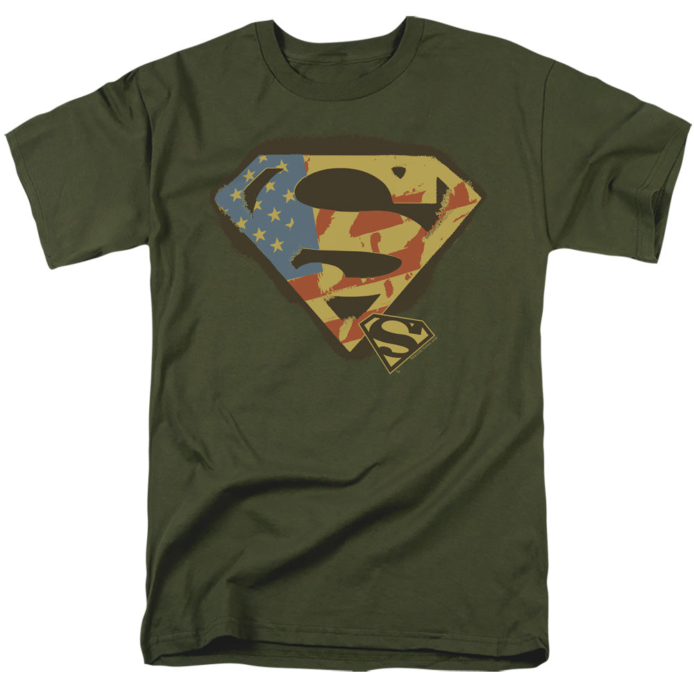 Superman - Not Afraid - Short Sleeve Adult 18/1 - Military Green T-shirt