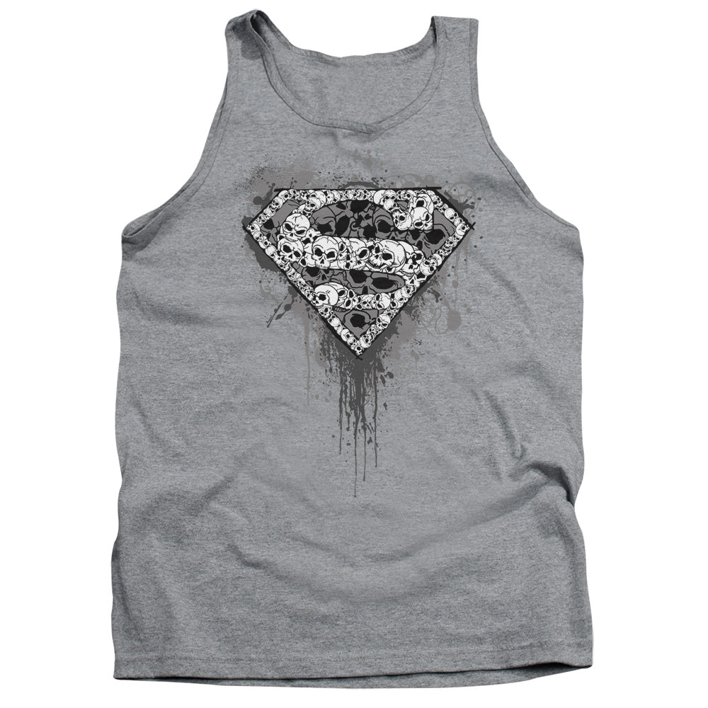 Superman - Many Super Skulls - Adult Tank - Athletic Heather