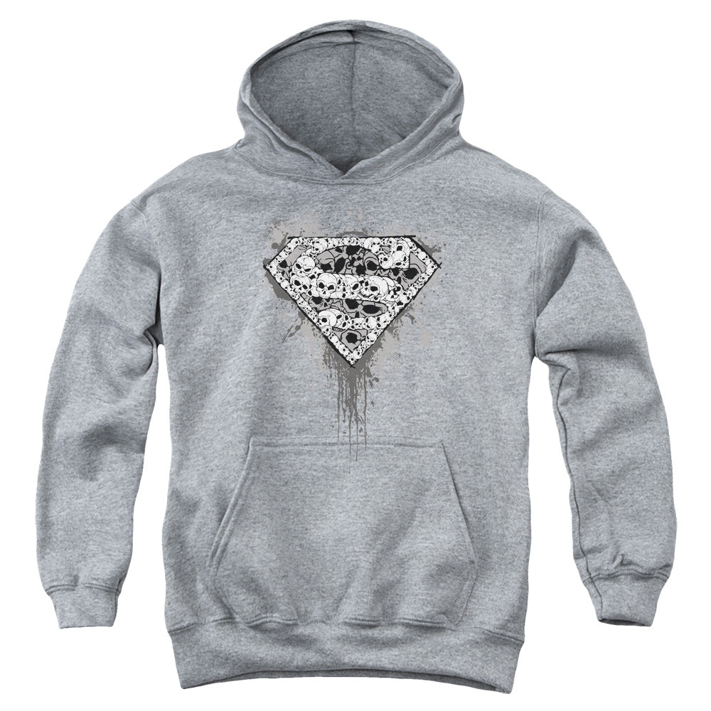 Superman - Many Super Skulls - Youth Pull-over Hoodie - Heather
