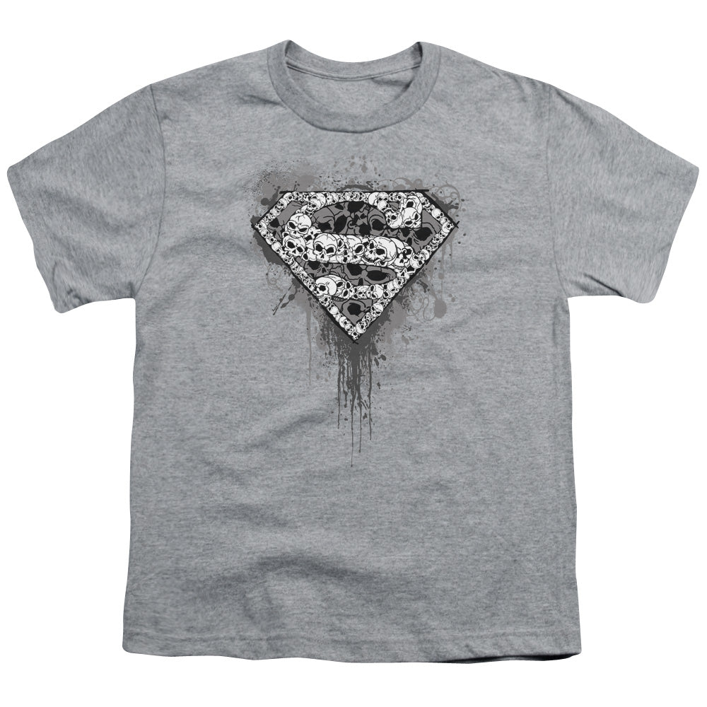 SUPERMAN MANY SUPER SKULLS - S/S YOUTH 18/1 - ATHLETIC HEATHER T-Shirt