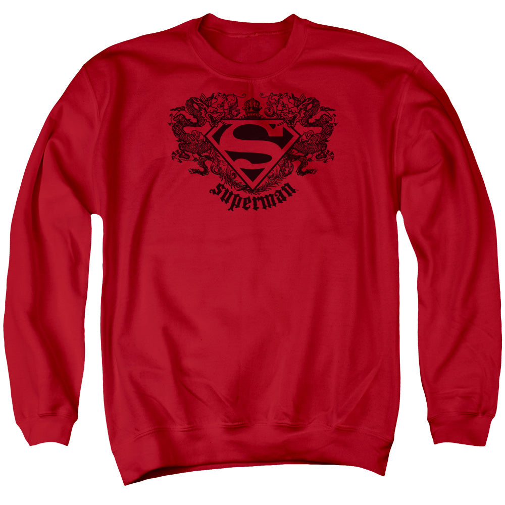 Superman - Superman Dragon - Adult Crewneck Sweatshirt - Red