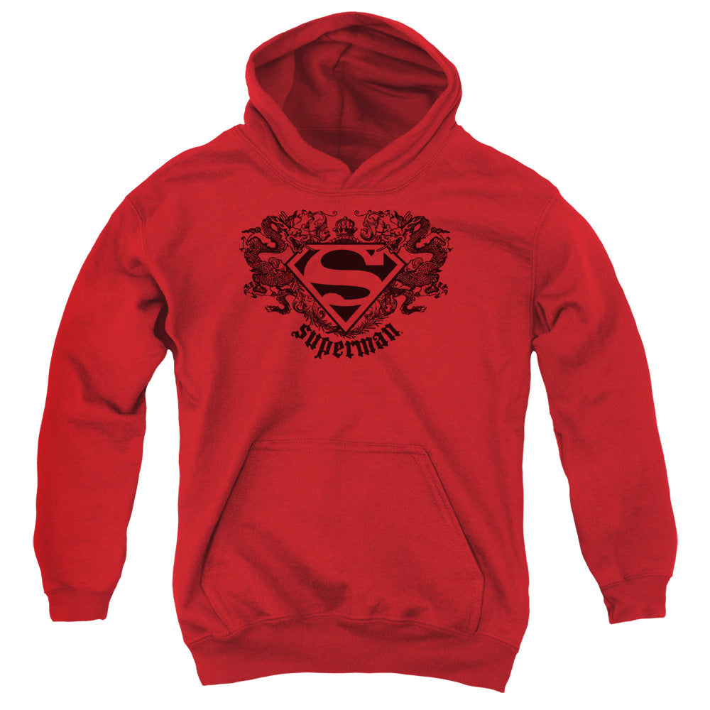 Superman - Superman Dragon - Youth Pull-over Hoodie - Red