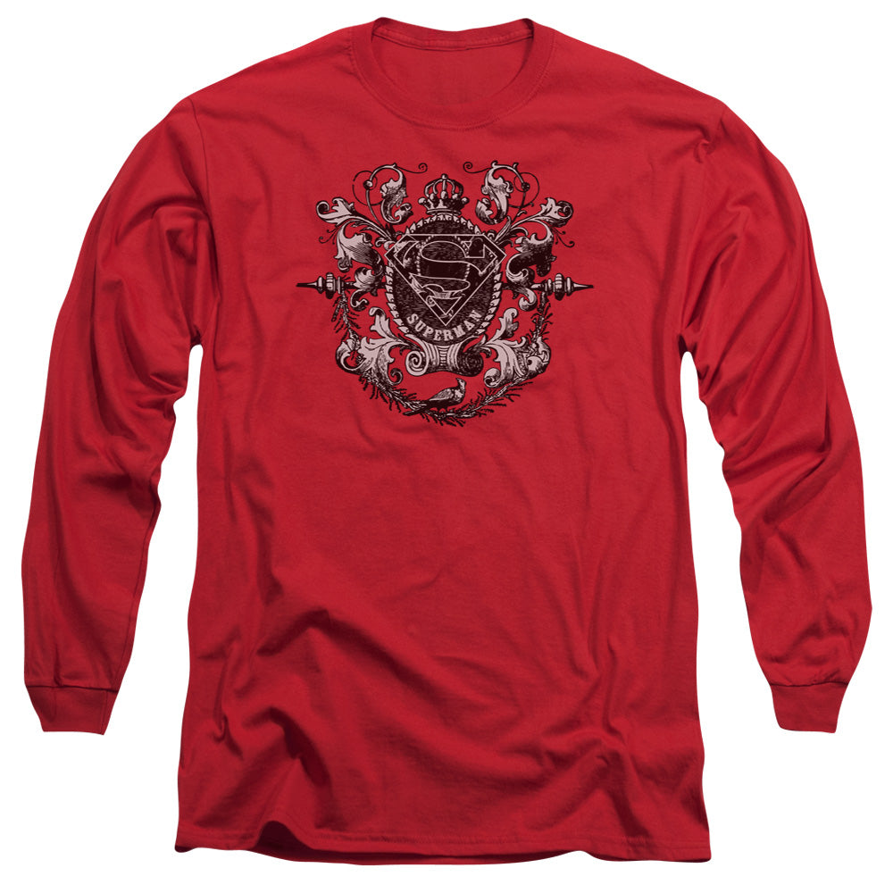 Superman - All Hail Superman - Long Sleeve Adult 18/1 - Red T-shirt