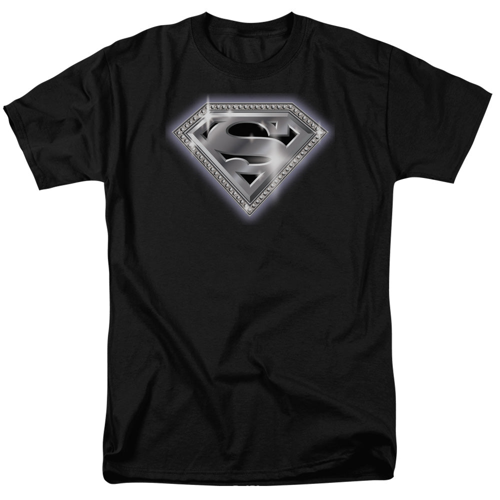 Superman - Bling Shield - Short Sleeve Adult 18/1 - Black T-shirt