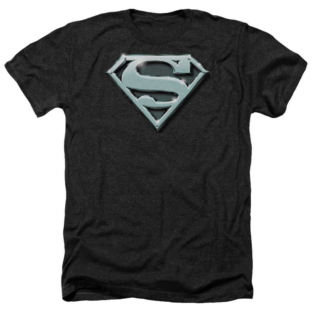 Superman - Chrome Shield - Adult Heather-black