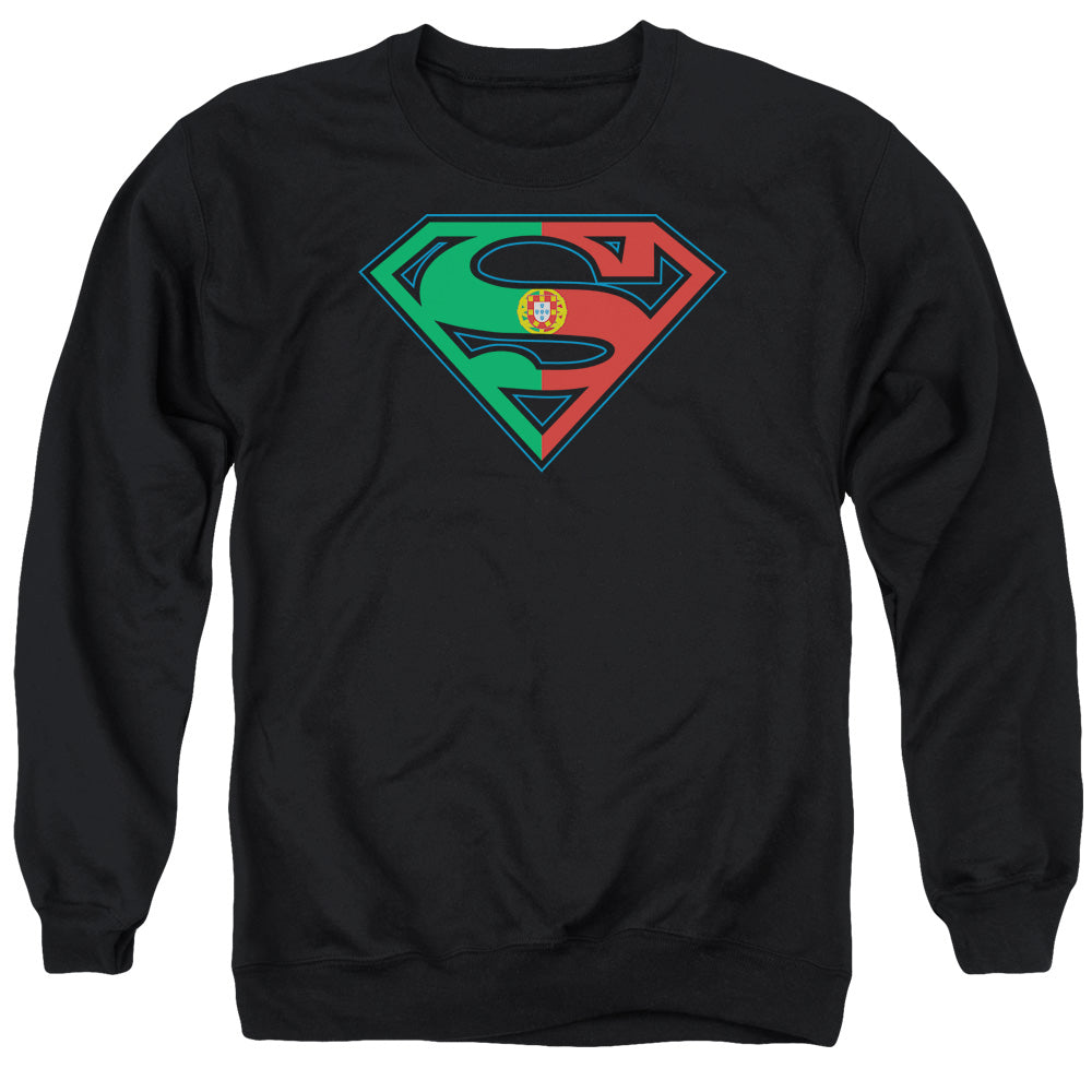 Superman - Portugal Shield - Adult Crewneck Sweatshirt - Black