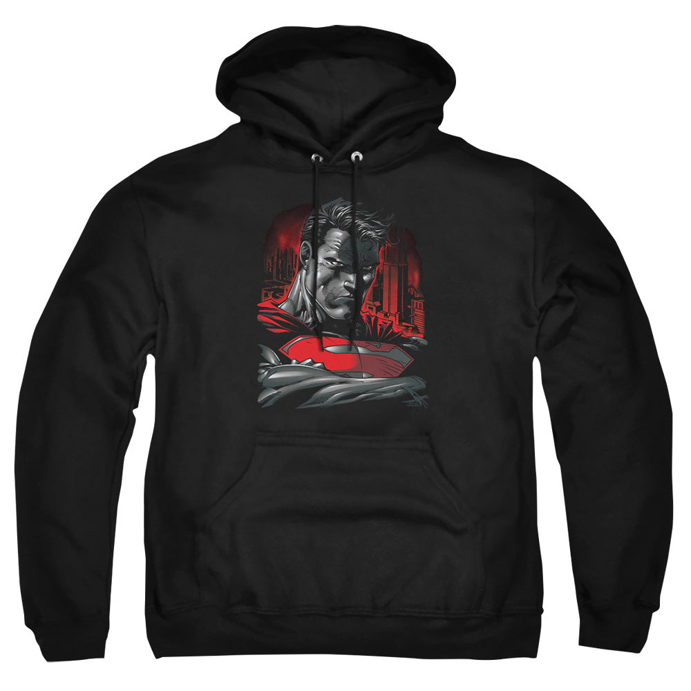 Superman - Man Of Steel - Adult Pull-over Hoodie - Black