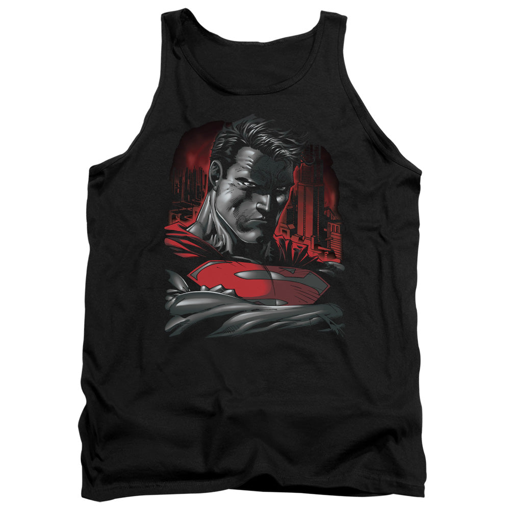Superman - Man Of Steel - Adult Tank - Black