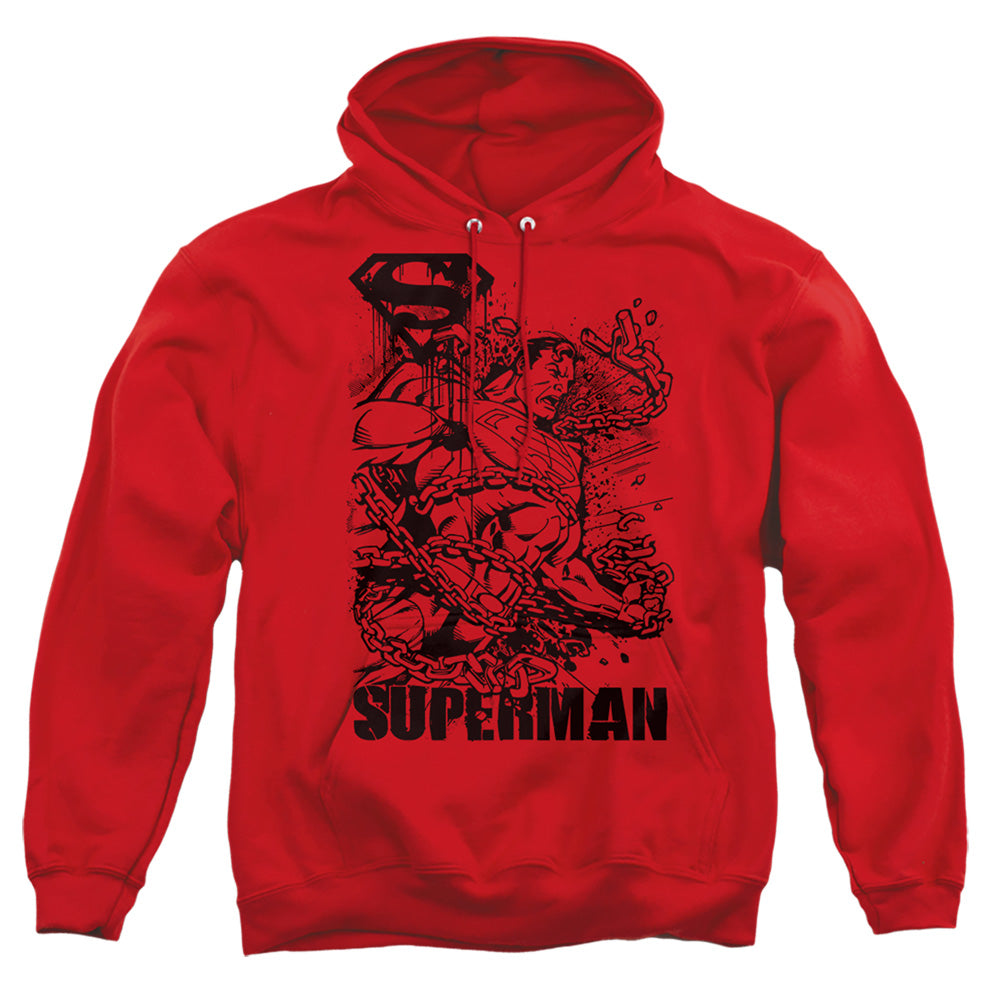 Superman - Breaking Chains - Adult Pull-over Hoodie - Red