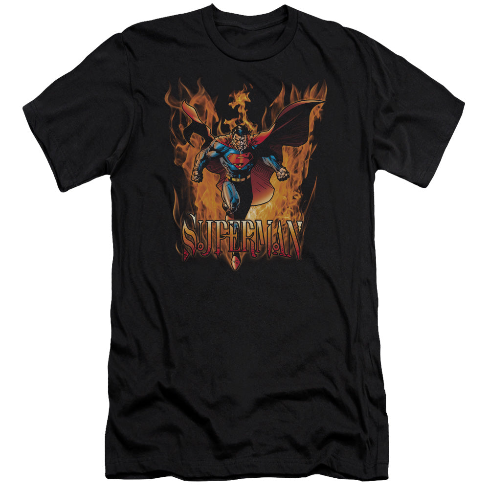 SUPERMAN THROUGH THE FIRE - S/S ADULT 30/1 - BLACK T-Shirt